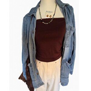 Brown Tube Top, Size Small, Comfortable, New with Tags